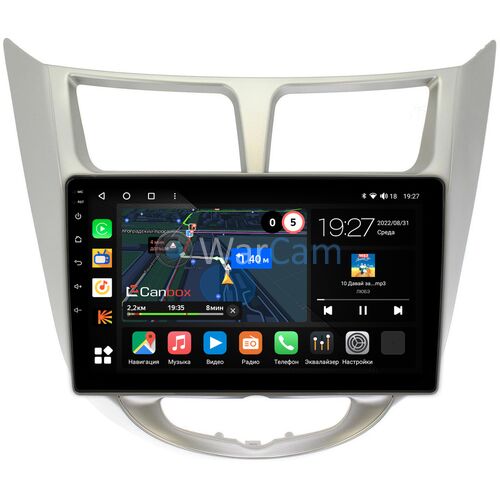 Hyundai Solaris, Accent IV 2010-2017 (серебро) Canbox M-Line 4542-9270 на Android 10 (4G-SIM, 4/64, DSP, QLed)