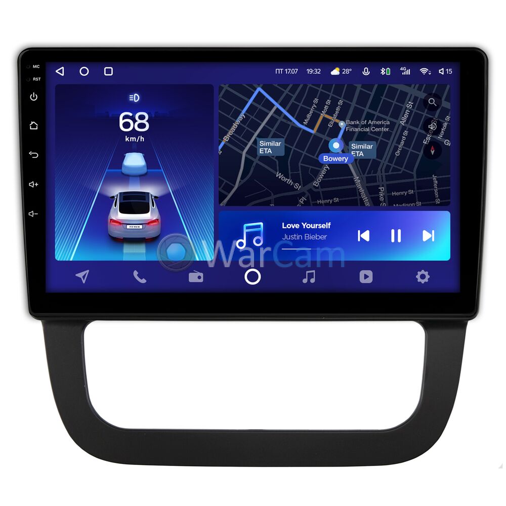 Штатное головное устройство Teyes CC2 PLUS 10 дюймов 6/128 RM-10-1681 для Volkswagen Jetta 2005-2011 (с климат-контролем) на Android 10 (4G-SIM, DSP, QLed)