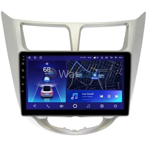 Hyundai Solaris, Accent IV 2010-2017 (серебро) Teyes CC2 PLUS 9 дюймов 3/32 RM-9270 на Android 10 (4G-SIM, DSP, QLed)
