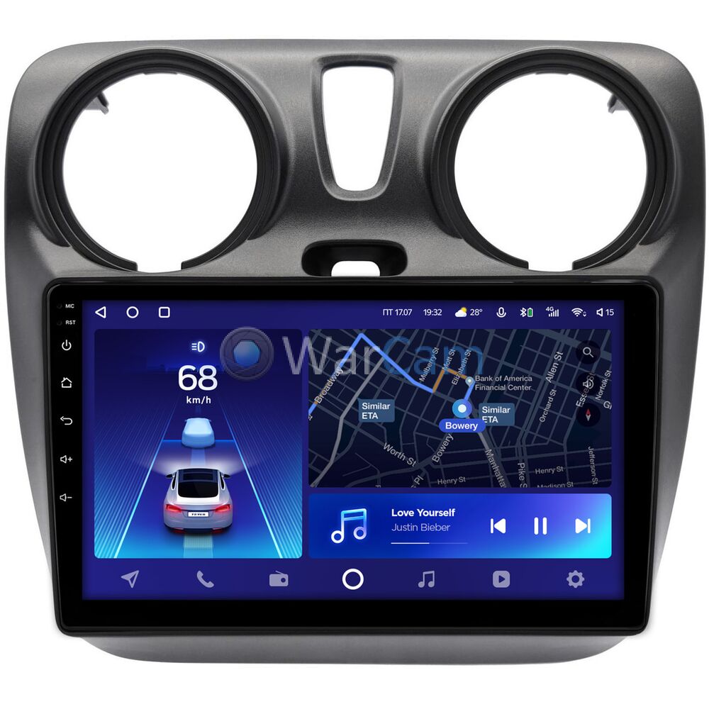 Штатное головное устройство Renault Dokker (2012-2022) Teyes CC2 PLUS 9 дюймов 3/32 RM-9-2819 на Android 10 (4G-SIM, DSP, QLed)