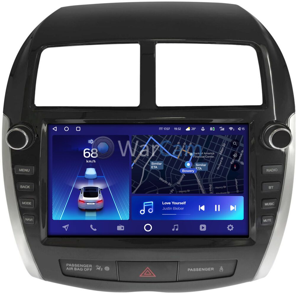 Штатное головное устройство Mitsubishi ASX (2010-2016) (для авто без Rockford) Teyes CC2 PLUS 9 дюймов 4/64 RM-9-3752 на Android 10 (4G-SIM, DSP, QLed)