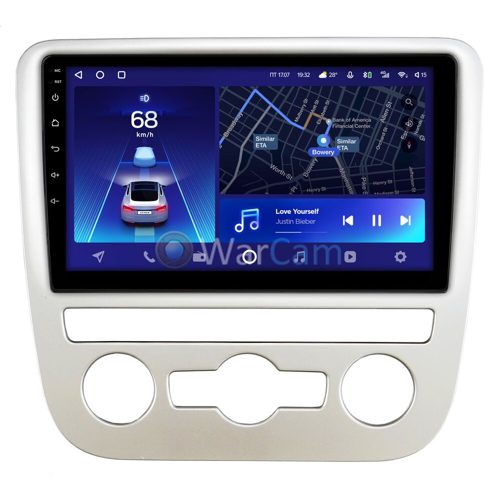 Штатное головное устройство Volkswagen Scirocco 2009-2015 (для авто с автоматическим климатом) Teyes CC2 PLUS 9 дюймов 6/128 RM-9-1244 на Android 10 (4G-SIM, DSP, QLed)