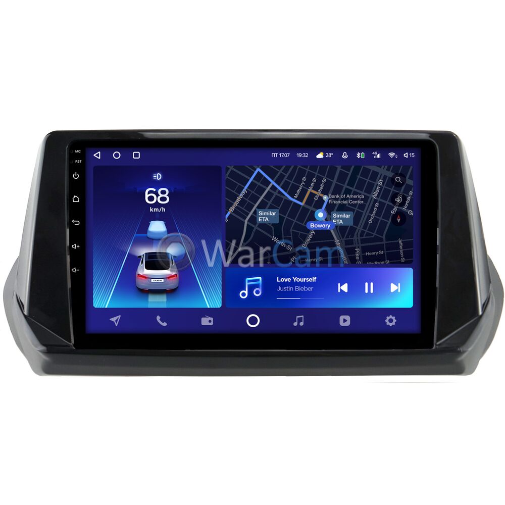 Штатное головное устройство Teyes CC2 PLUS 9 дюймов 6/128 RM-9-1214 для Peugeot 2008 (2019-2022) на Android 10 (4G-SIM, DSP, QLed)