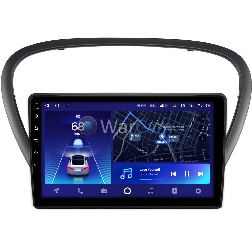 Штатное головное устройство Teyes CC2 PLUS 9 дюймов 6/128 RM-9-6060 для Peugeot 607 (2004-2010) на Android 10 (4G-SIM, DSP, QLed)