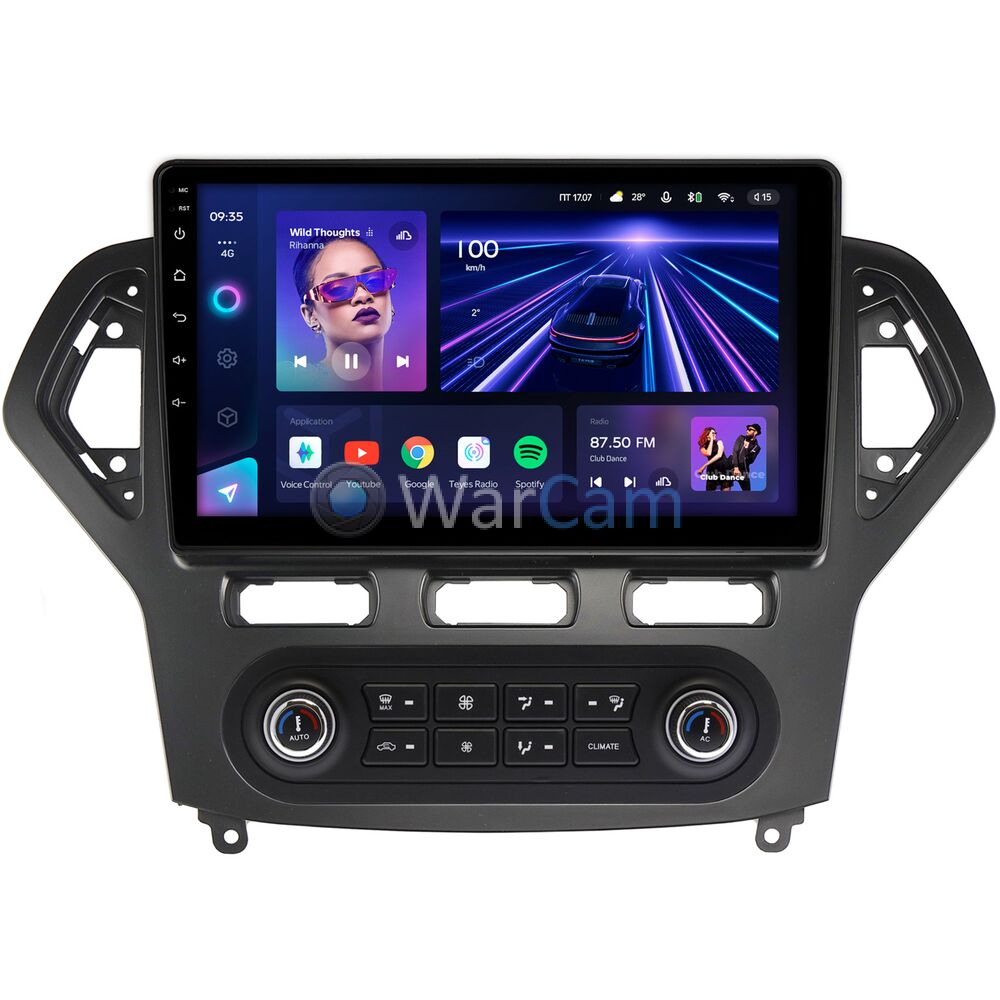 Штатное головное устройство Teyes CC3 2K 10.36 дюймов 3/32 RM-10-1380 для Ford Mondeo IV 2007-2010 на Android 10 (4G-SIM, DSP, QLed)