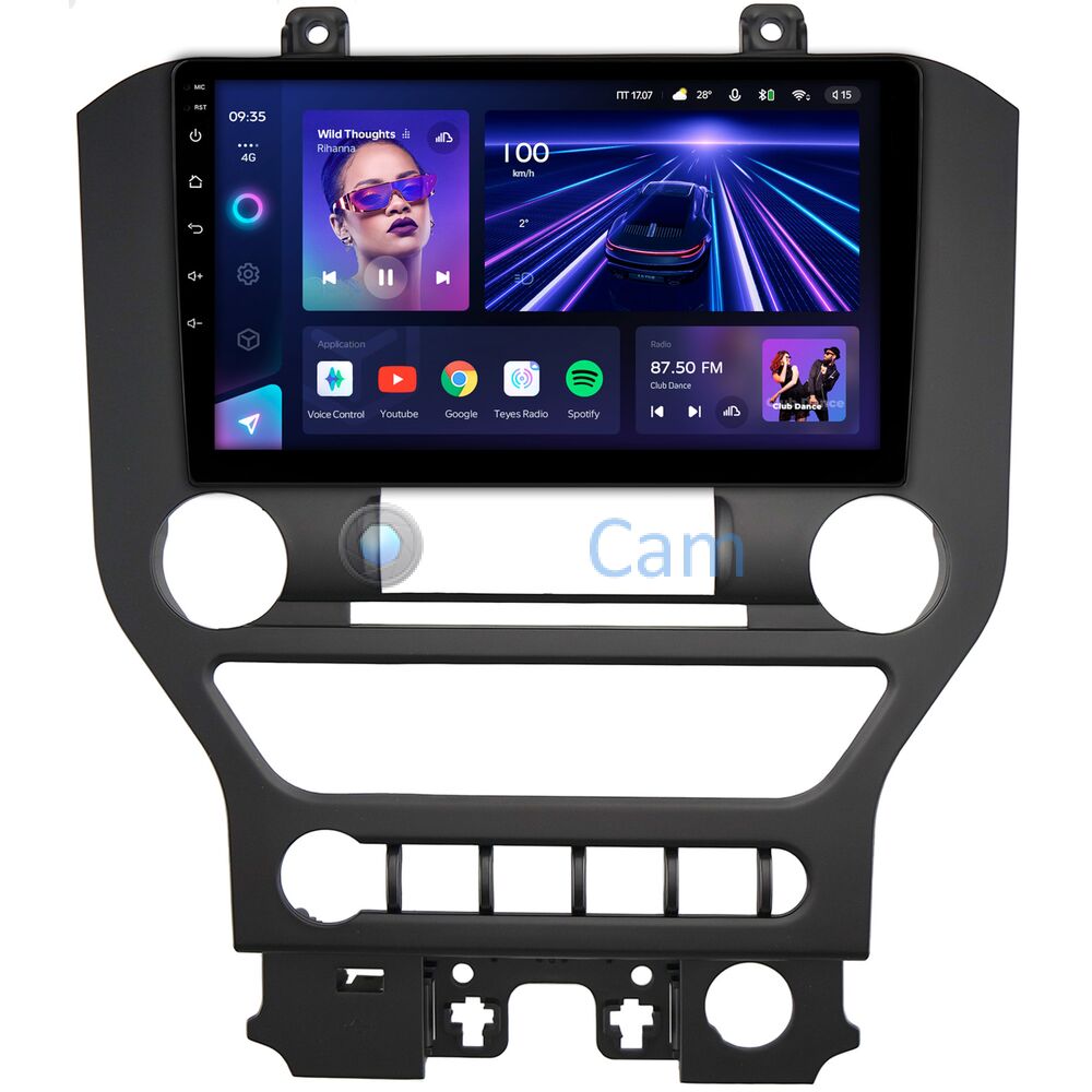 Штатное головное устройство Ford Mustang VI 2014-2022 Teyes CC3 2K 9.5 дюймов 6/128 RM-9-662 на Android 10 (4G-SIM, DSP, QLed)