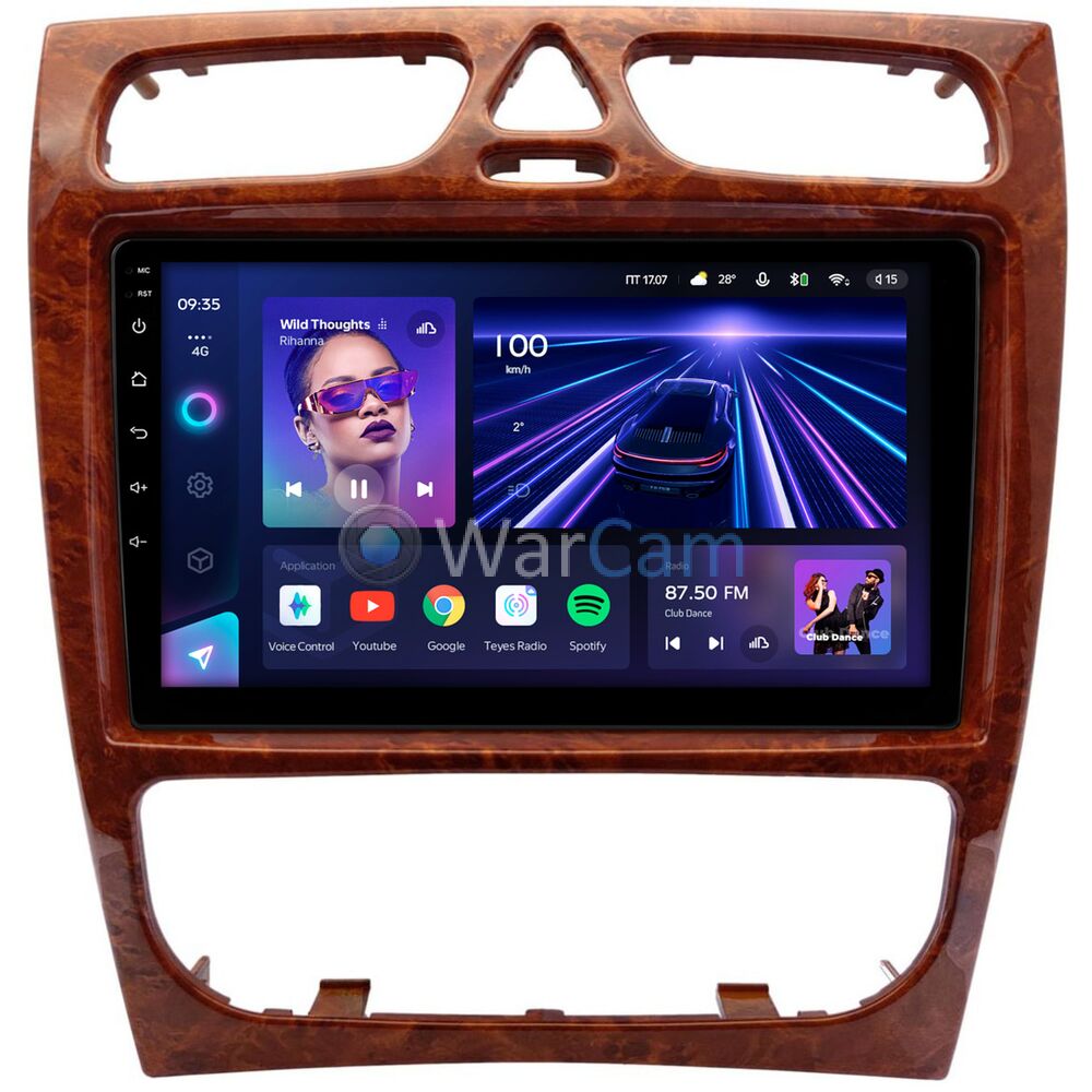 Штатное головное устройство Teyes CC3 360 9 дюймов 6/128 RM-9-1441 для Mercedes C-klasse (W203), CLK-klasse (W209), G-klasse (W463) (2000-2006) (дерево) на Android 10 (4G-SIM, DSP, QLed)