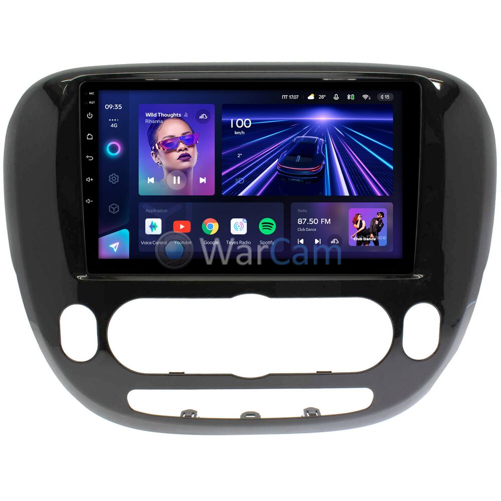 Штатное головное устройство Kia Soul II 2013-2019 (с климат-контролем) Teyes CC3 360 9 дюймов 6/128 RM-9-157 на Android 10 (4G-SIM, DSP, QLed)