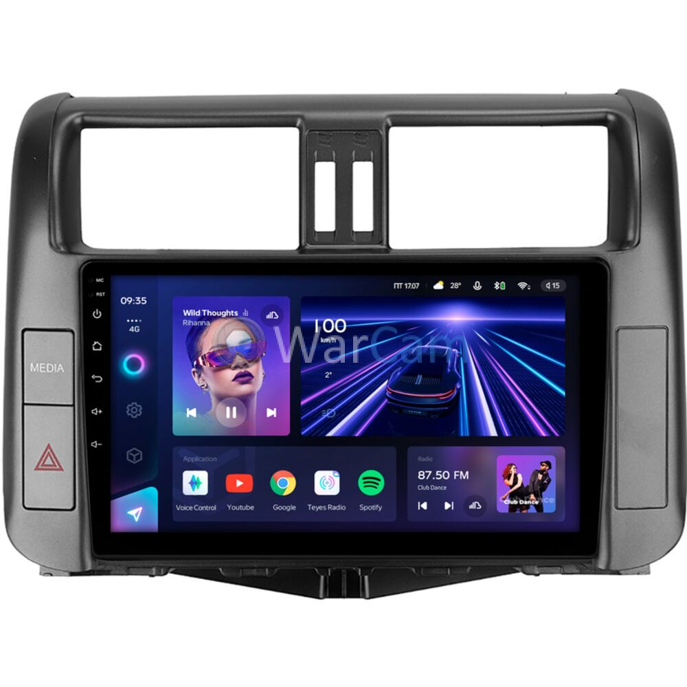 Штатное головное устройство Teyes CC3 360 9 дюймов 6/128 RM-9-2750 для Toyota LC Prado 150 2009-2013 (для авто с 3 камерами) на Android 10 (4G-SIM, DSP, QLed)