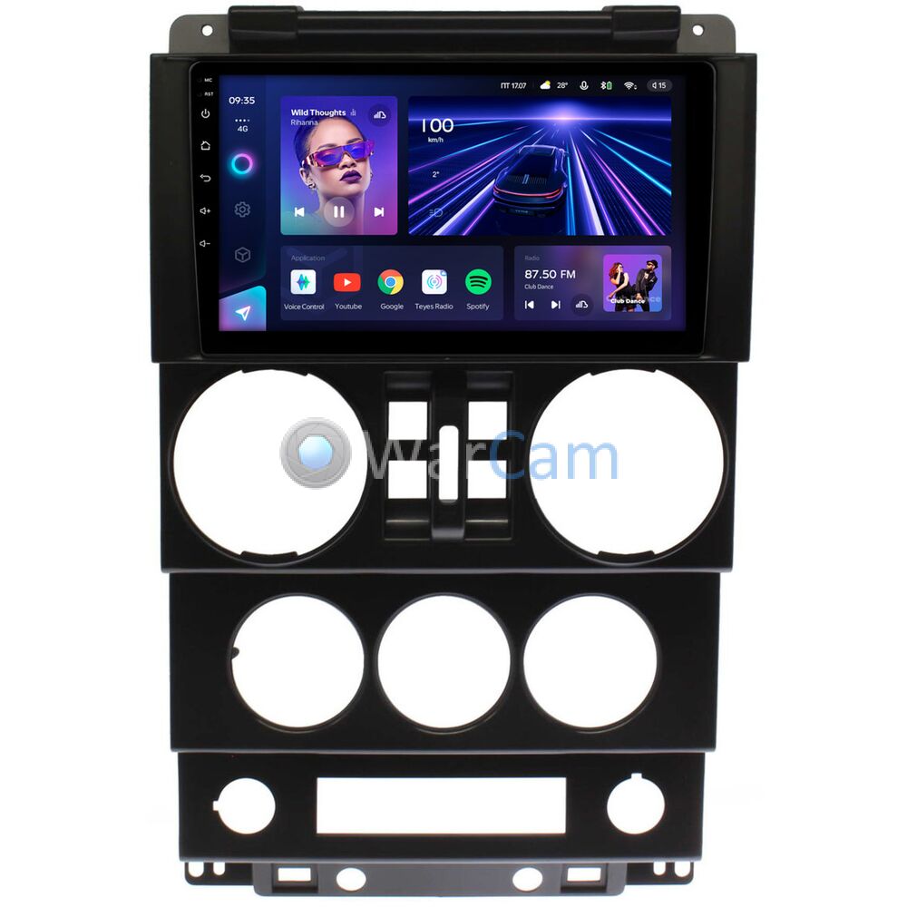 Штатное головное устройство Jeep Wrangler 3 (JK) (2007-2010) (4 двери) Teyes CC3 360 9 дюймов 6/128 RM-9-023 на Android 10 (4G-SIM, DSP, QLed)