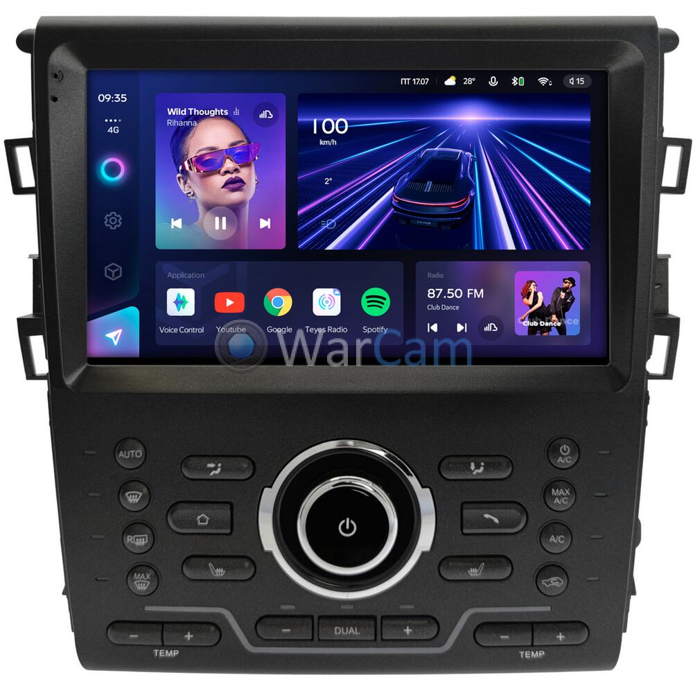 Штатное головное устройство Ford Mondeo V 2014-2022, Fusion II (North America) 2012-2016 (авто без камеры) Teyes CC3 360 9 дюймов 6/128 RM-9-5494 на Android 10 (4G-SIM, DSP, QLed)