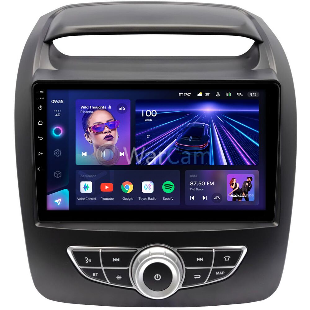Штатное головное устройство Kia Sorento II 2012-2020 (для авто с Navi с кнопками) Teyes CC3 360 9 дюймов 6/128 RM-9-1319 на Android 10 (4G-SIM, DSP, QLed)