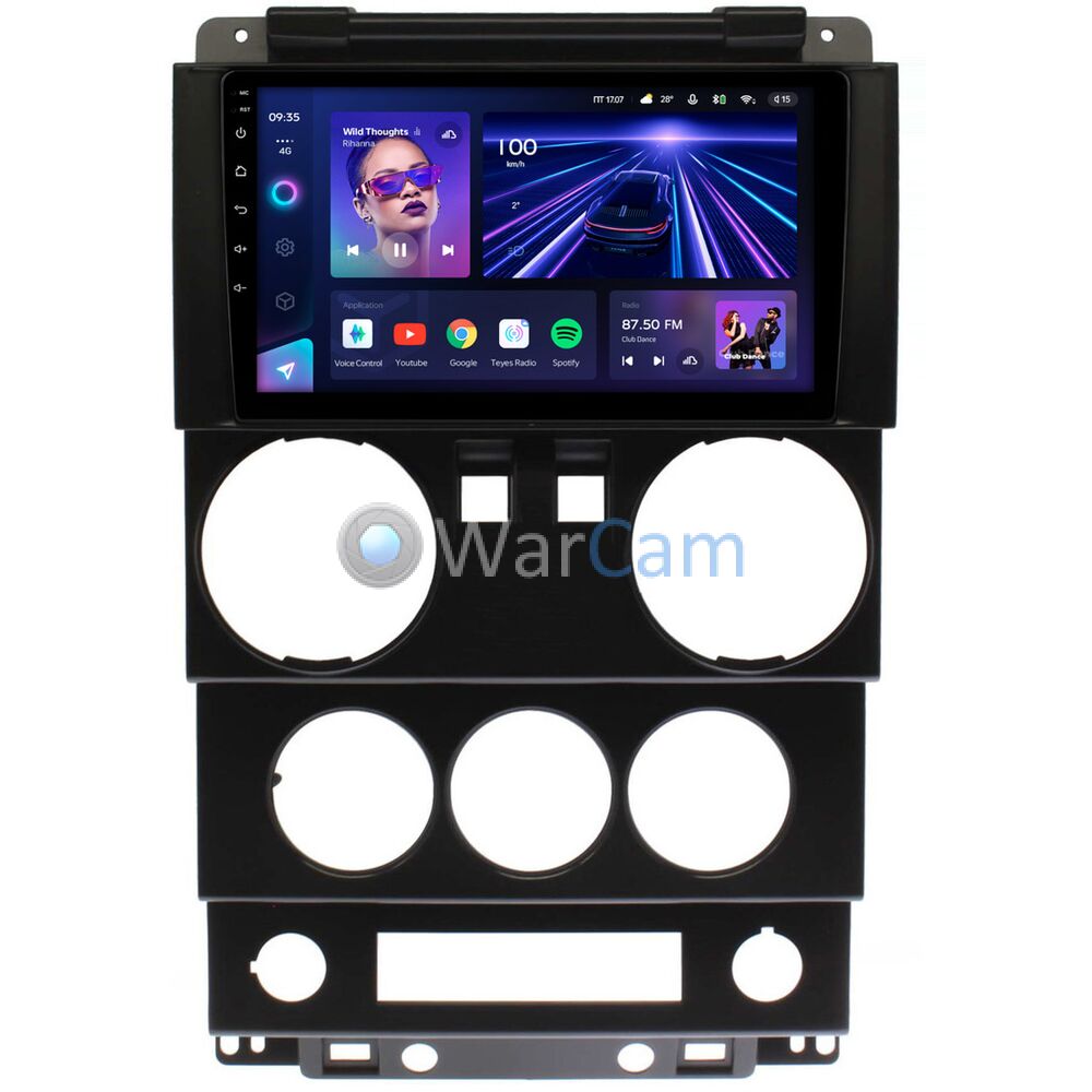 Штатное головное устройство Jeep Wrangler 3 (JK) (2007-2010) (2 двери) Teyes CC3 360 9 дюймов 6/128 RM-9-0232 на Android 10 (4G-SIM, DSP, QLed)