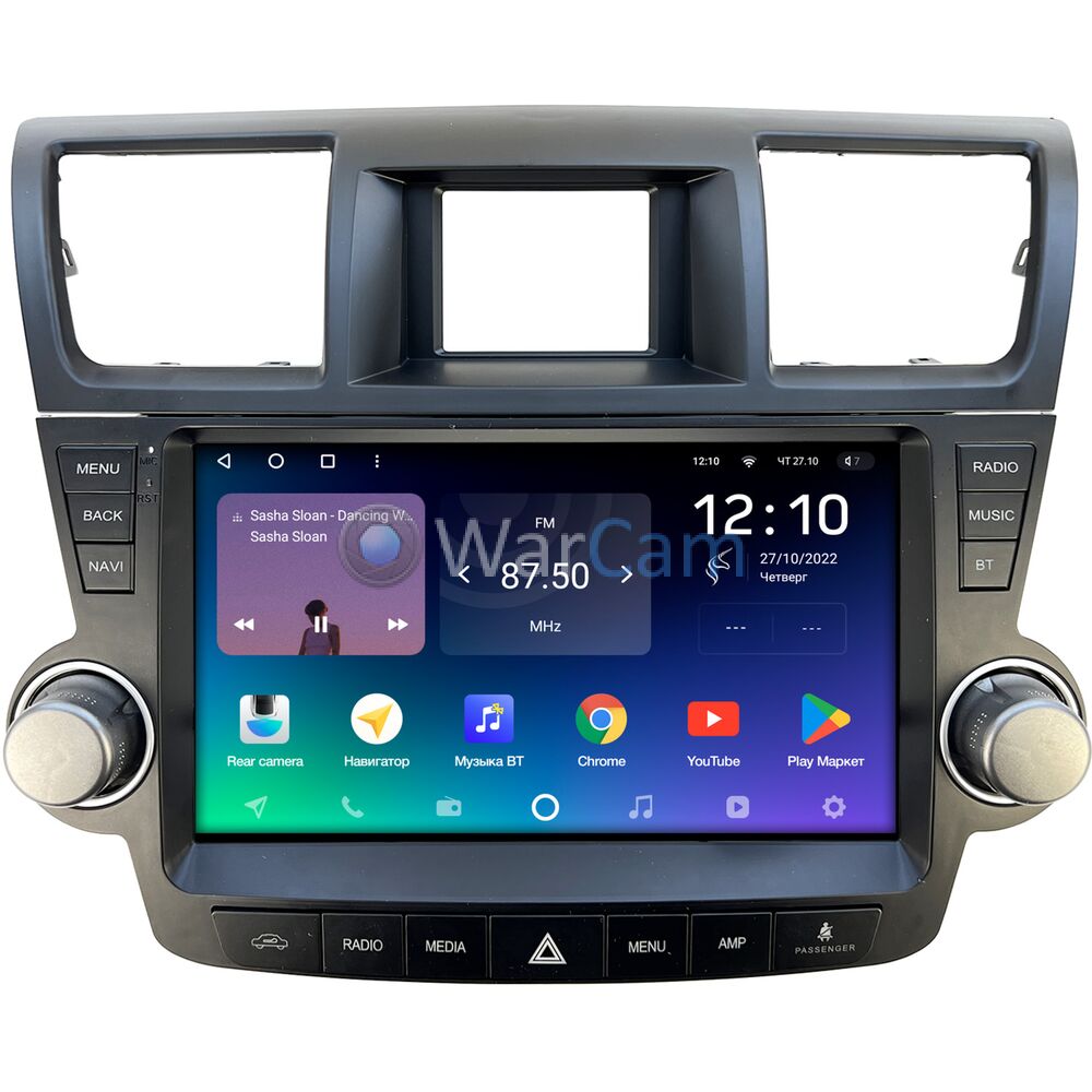 Штатное головное устройство Toyota Highlander (U40) (2007-2013) для авто с усилителем (Тип3) Teyes SPRO PLUS 10 дюймов 4/64 RM-10-1179 на Android 10 (4G-SIM, DSP, IPS)