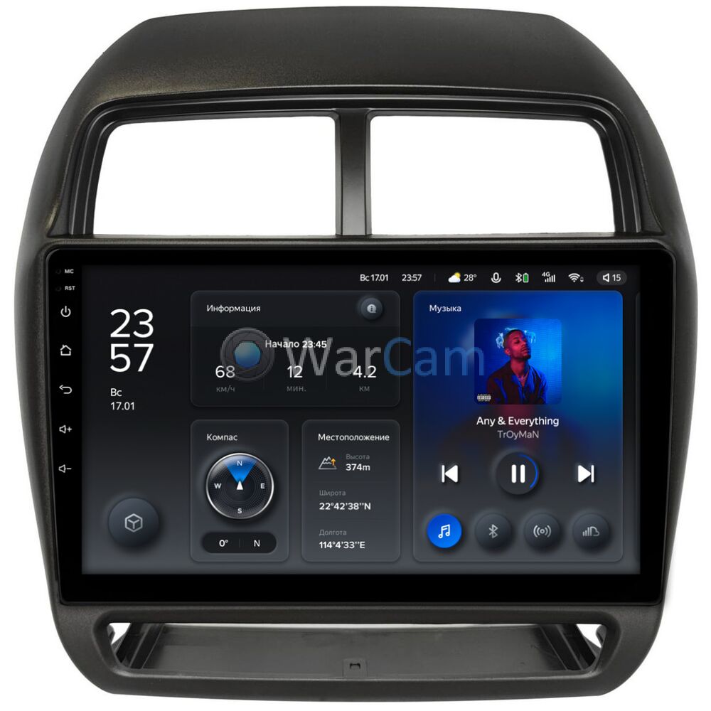 Штатное головное устройство Teyes X1 WIFI 10 дюймов 2/32 RM-10-1530 для Mitsubishi ASX (2016-2023) на Android 8.1 (DSP, IPS, AHD)