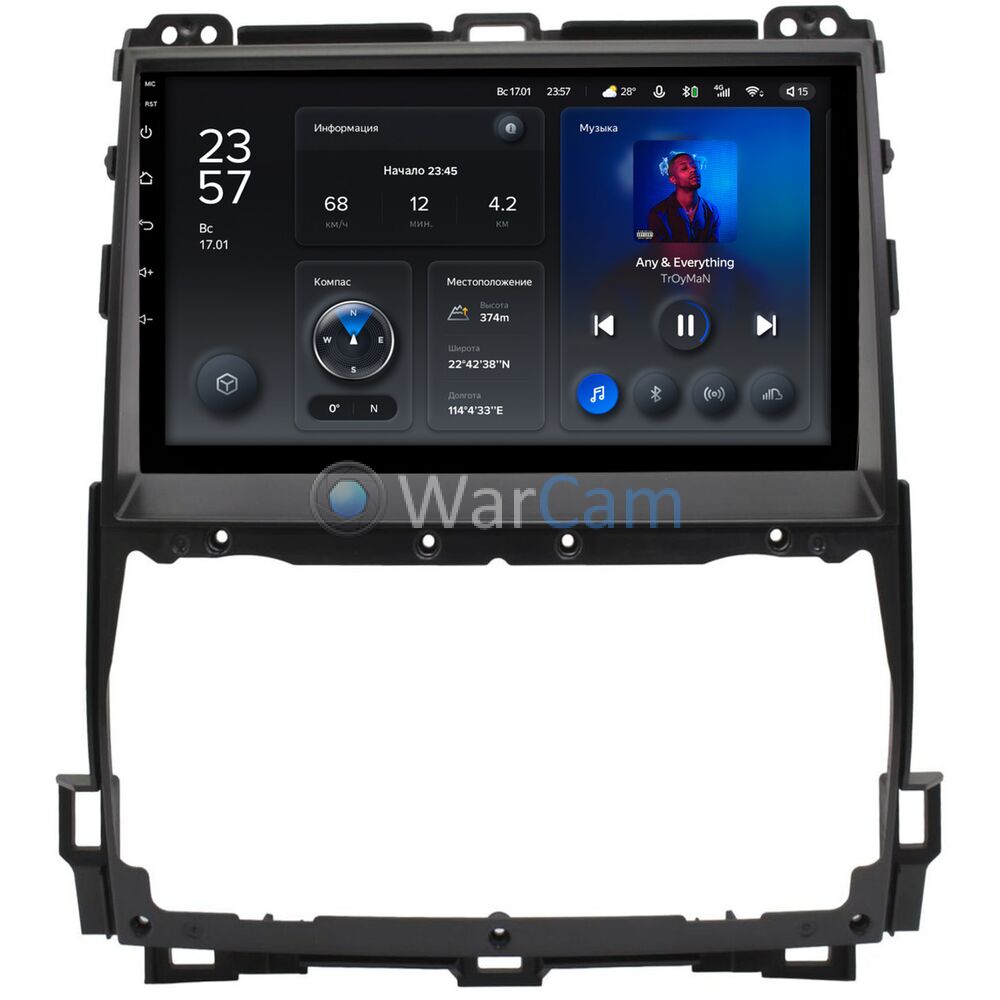 Штатное головное устройство Teyes X1 WIFI 9 дюймов 2/32 RM-9-1298 для Toyota LC Prado 120 2002-2009 на Android 8.1 (DSP, IPS, AHD)