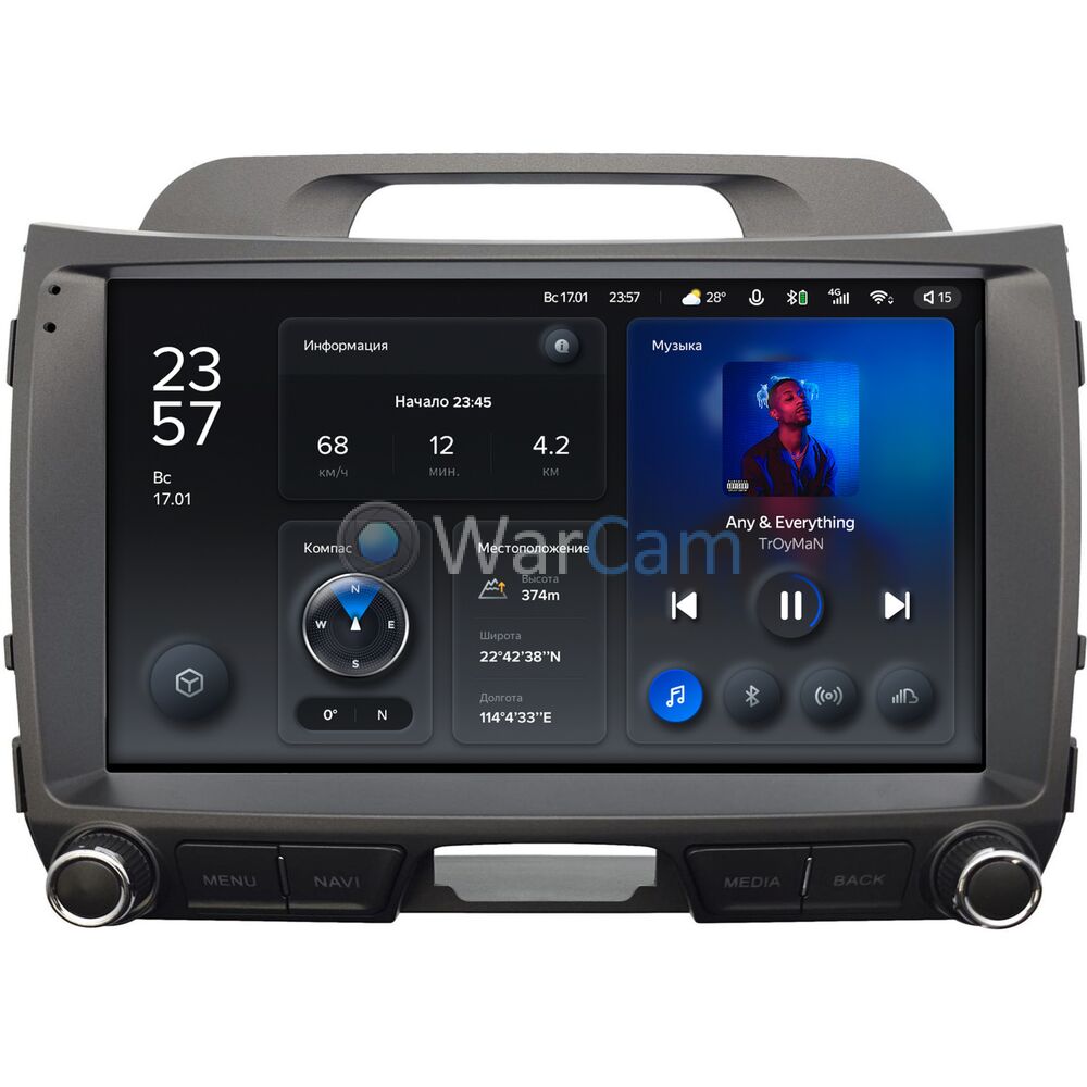 Штатное головное устройство Teyes X1 WIFI 9 дюймов 2/32 RM-9-2772 для Kia Sportage III 2010-2016 на Android 8.1 (DSP, IPS, AHD)