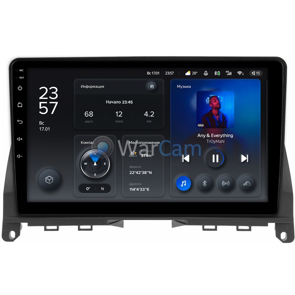 Штатное головное устройство Mercedes-Benz C (w204) (2006-2011) (черная) Teyes X1 WIFI 9 дюймов 2/32 RM-9-702 на Android 8.1 (DSP, IPS, AHD)
