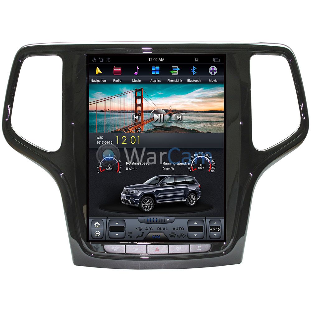 Штатная магнитола CarMedia ZF-1217B-DSP для Jeep Grand Cherokee IV (WK2)  2013-2022 Tesla Style на Android 9.0 Купить