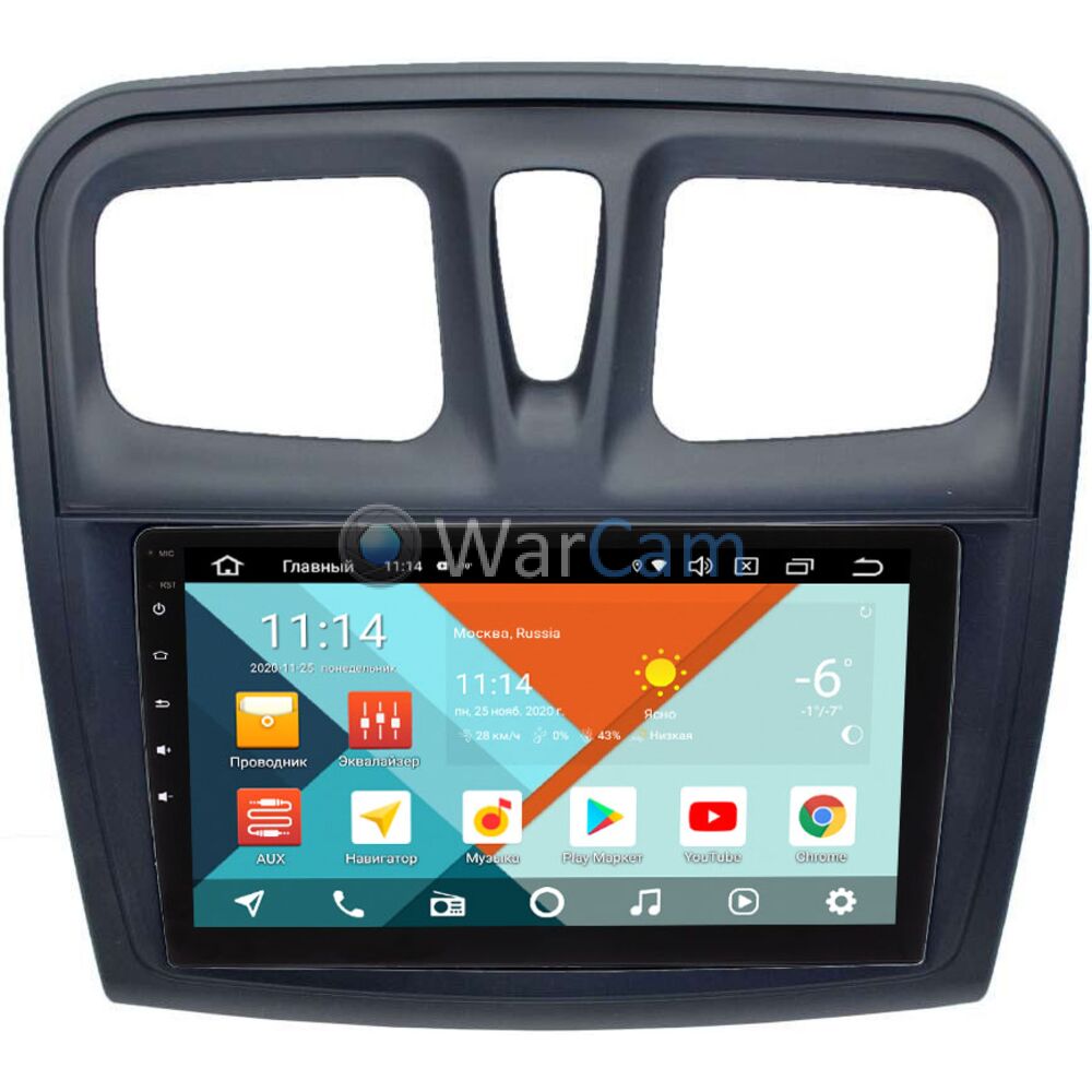 Штатная магнитола Renault Logan II, Sandero II 2013-2020 (9 дюймов) Wide  Media KS9-3010QM-2/32 DSP CarPlay 4G-SIM Android 10 Купить