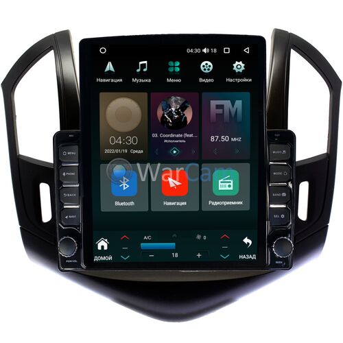 Chevrolet Cruze (2012-2016) (черный глянец) Canbox H-Line 5611-9-425 на Android 10 (4G-SIM, 3/32, DSP, QLed, Tesla)