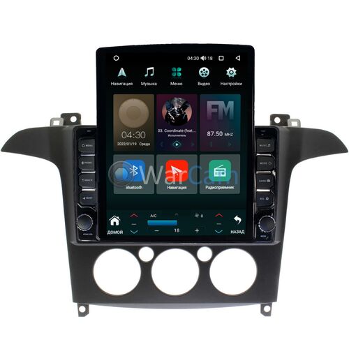 Ford S-MAX 2006-2015 (с кондиционером) Canbox H-Line 5611-9-FR098N на Android 10 (4G-SIM, 3/32, DSP, QLed, Tesla)