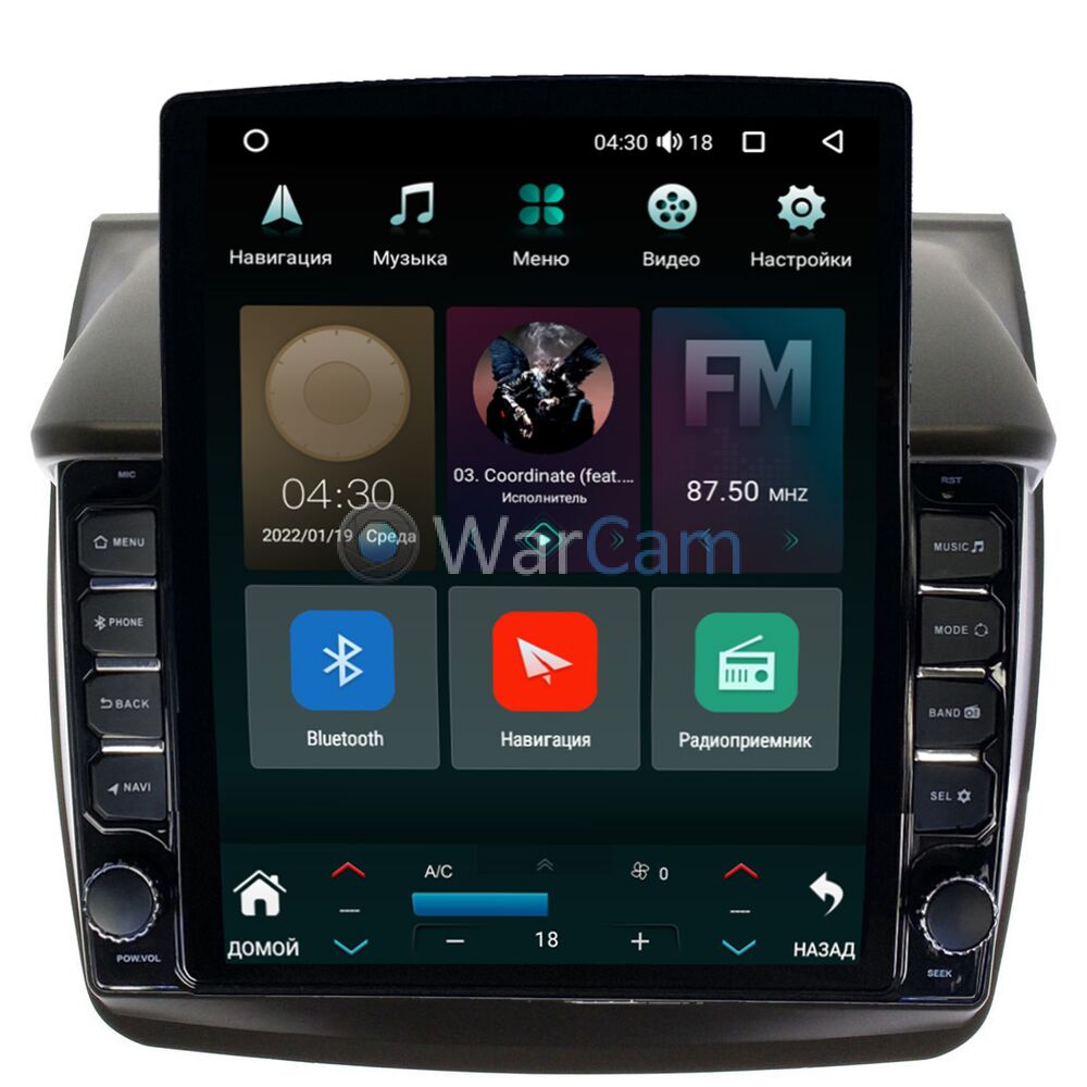 Штатная магнитола Canbox H-Line 5611-9057 для Mitsubishi Pajero Sport II  2008-2016, L200 IV 2006-2015 на Android 10 (4G-SIM, 3/32, DSP, QLed, Tesla)  Купить