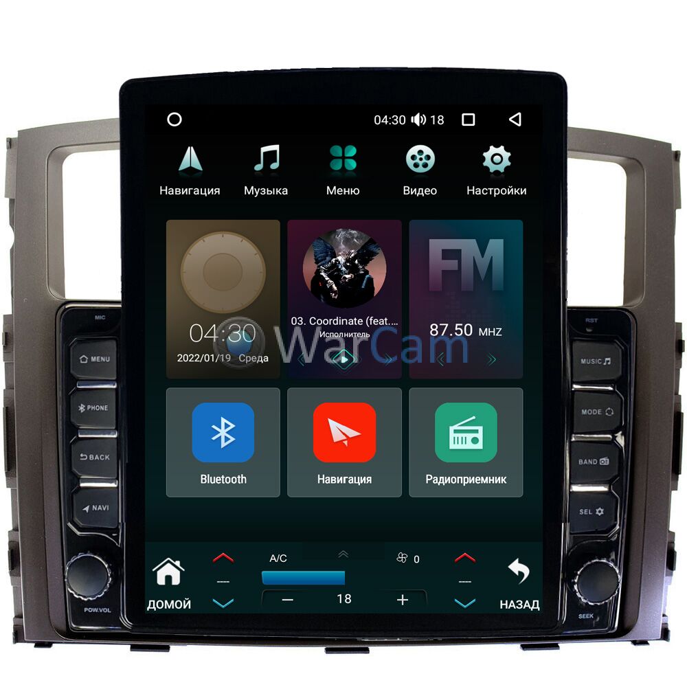 Штатная магнитола Mitsubishi Pajero IV 2006-2021 для авто с Rockford Canbox  H-Line 5613-9070 на Android 10 (4G-SIM, 6/128, DSP, QLed, Tesla) Купить