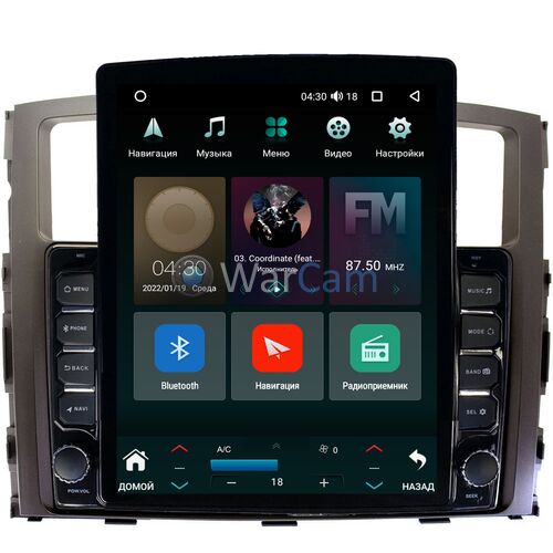 Mitsubishi Pajero IV 2006-2021 для авто с Rockford Canbox H-Line 5611-9070 на Android 10 (4G-SIM, 3/32, DSP, QLed, Tesla)