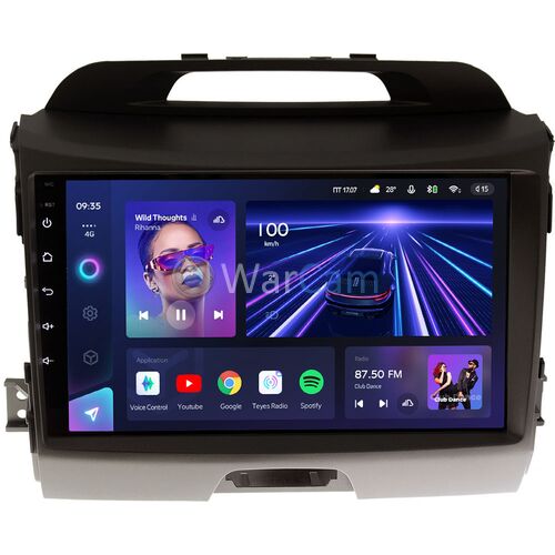 Kia Sportage III 2010-2016 для авто с камерой Teyes CC3 2K 9.5 дюймов 3/32 RM-9072 на Android 10 (4G-SIM, DSP, QLed)