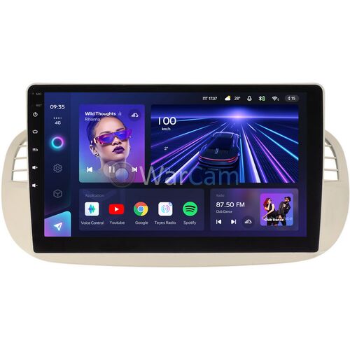 Fiat 500 2 (2007-2015) Teyes CC3 2K 9.5 дюймов 3/32 RM-9-2805 на Android 10 (4G-SIM, DSP, QLed)