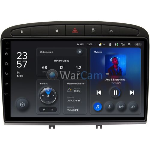 Peugeot 308, 408, RCZ (2007-2022) Teyes X1 9 дюймов 2/32 RM-9120 на Android 10 (4G-SIM, DSP) (черный глянец)