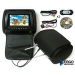 Комплект подголовников со встроенным DVD плеером и LCD монитором 7" (Один с DVD) ERGO ER700H (Чёрный)